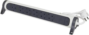 Legrand Steckdosenleiste drehbar 6-fach MCB Überlastungsschutz LED-Schalter 1,5m ultraweiß/dunkelgrau (694526)
