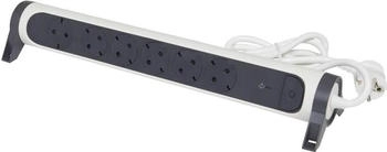Legrand Steckdosenleiste drehbar 6-fach SPD 1,5m ultraweiß/dunkelgrau (694509)