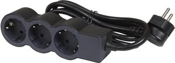 Legrand Steckdosenleiste flach 3-fach 1,5m schwarz/dunkelgrau (694550)