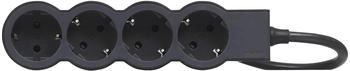 Legrand Steckdosenleiste flach 4-fach 1,5m schwarz/dunkelgrau (694553)