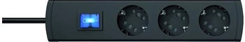 PROTEC.class Mehrfachsteckdose PTSD2 3Ss1 mit Schalter 3-fach 1,4m schwarz (05106326)