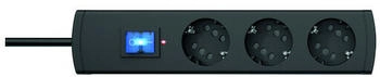PROTEC.class Mehrfachsteckdose PTSD2 3SÜs1 mit Schalter 3-fach 1,4m schwarz (05106338)