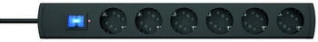 PROTEC.class Mehrfachsteckdose PTSD26SÜS1 mit Schalter 6-fach 1,4m schwarz (05106340)