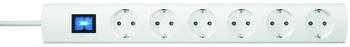 PROTEC.class Mehrfachsteckdose PTSD906SW1 90° mit Schalter 6-fach 1,4m weiß (05106307)