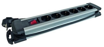 PROTEC.class Tischsteckdose mit Schalter PDSLAS 6A/S 6-fach alu/schwarz (05105888)