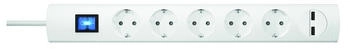 PROTEC.class Tischsteckdose PTSD905SUW1 5-fach USB 2-fach weiß (05106323)