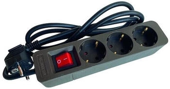 PROTEC.class Tischsteckdose PTSDS3B mit Schalter 3-fach braun (05105877)