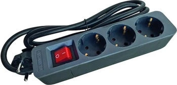PROTEC.class Tischsteckdose PTSDS3G/S mit Schalter 3-fach grau (05105878)