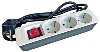 PROTEC.class Tischsteckdose PTSDS3W/G mit Schalter 3-fach weiß (05105879)