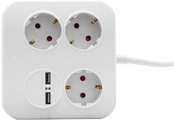 REV-Ritter Steckdosenleiste PowerQuad 3 x Schuko/2 x USB wei&szlig;-schwarz (0012378109)