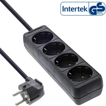 InLine Steckdosenleiste 4-fach Schutzkontakt 3m schwarz (16443E)