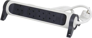 Legrand Steckdosenleiste drehbar 4-fach Wand-/Tischmontage LED-Schalter 3m ultrawei&szlig;/dunkelgrau (694536)