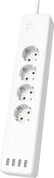 Hama Smarte WLAN-Steckdosenleiste 4-fach, einzeln schaltbar, &Uuml;berlastsch., 4xUSB