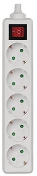 EMOS Steckdosenleiste ohne Kabel P1520 5-fach Schuko Schalter weiß (1923150000)