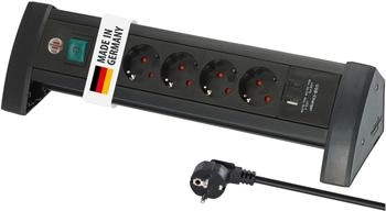 Brennenstuhl ALU-Office-Line Steckdosenleiste 4-fach schwarz/weiß mit USB-C PD 30W und USB-A 18W (1156250544)