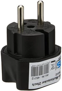 AS Schwabe Steckdosenadapter 2-fach Euro schwarz (48212)