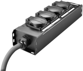 Adam Hall PRO PORT 4 CEE Stromverteiler 4 x IP54 CEE 16 A Schwarz & Gelb (AHPROPORT4CEE)
