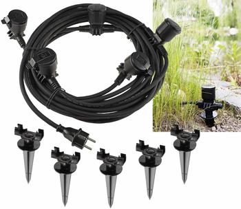 ChiliTec Gartensteckdose für Außen, IP44, 5-fach (23243)