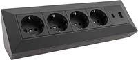CHILITEC Steckdosenblock 23790, 4-fach, USB-A+C, 250V/16A, schwarz