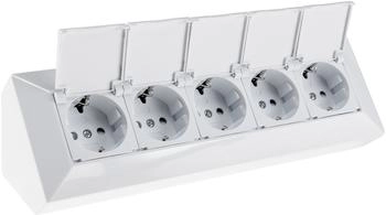 ChiliTec 5-fach Steckdosenblock weiß 250V/16A mit Klappen (23940)