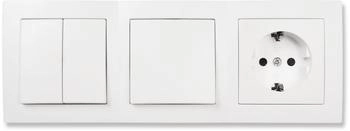 McPower Flair Tür 3-fach Schalter und Steckdosen Set weiß 4-teilig (1534875)