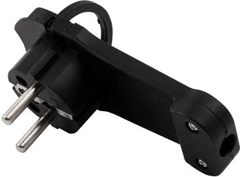 McPower Schutzkontakt-Winkelstecker extra flach mit Handgriff und Zugentlastung schwarz (1300479)