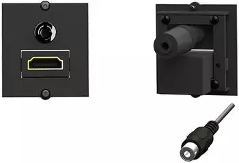 Bachmann Einsatz 1x HDMI + Miniklinke, schwarz (917.189)
