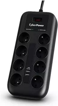 CyberPower Steckdosenleiste Tracer III P0820SUF0-FR Spannungsschutz 8 AC-Ausg&auml;nge 200 (8x CEE 7/5 1.80 m)