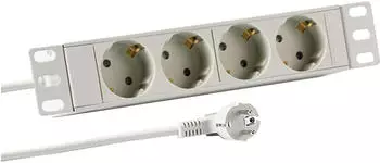 EFB-Elektronik Steckdosenleiste 1HE 4xCEE 7/3 ohne Schalter,Alu,gra (4x 2 m)