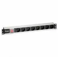Equip Steckdosenleiste 19(1he)8fach Schukon. 1.8m Alu Sch (333293)