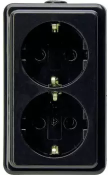 Kopp Steckdosenleiste Steckdose sw (2x CEE 7/4)