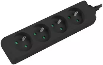 Lanberg Steckdosenleiste PS0-04E-0100-IEC-BK Verlängerungskabel 4 AC-Ausgänge Indoor (4x CEE 7/5 1 m)