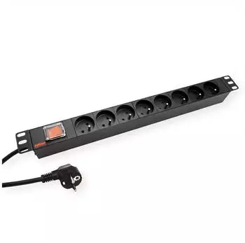 Roline Steckdosenleiste PDU 8 x 2P+T AVEC INTERRUPTEUR LUMINEUX 1,8M (8x CEE 7/3 CEE 7/5 1.80 m)