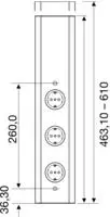 Power-Turm 1 230 V,3 Schukosteckdosen, Anschlusskabel 2000 mm mit Schukostecker