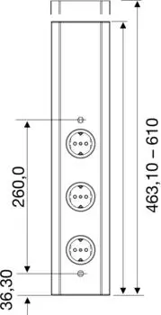 Wipo Power-Turm 1 230V, 3 Schukosteckdosen, Anschlusskabel 2000mm (42000102200)
