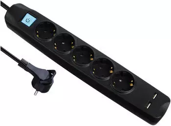 Maxtrack NV58-1,5L Steckdosenleiste 5-fach 2x USB Flachstecker (NV58-1,5L)