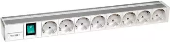 Schneider Electric Actassi Stromverteilungsschiene 1HE 8 Steckdosen + Schalter 19P (NSYAPU19F8S)