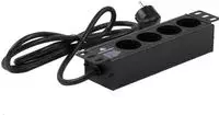 Rockstable 4-Fache Steckdosenleiste - Stromverteiler - Schwarz - 1U - 1,8 m -...