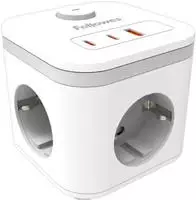Fellowes Power Cube 3xSteckdose 1xUSB-A 2xUSB-C Schalter wei