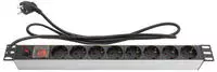 Steckdosenleiste 48,30cm (19), 1HE, Schutzkontakt-Stecker an 8x Schutzkontakt-Buchse,