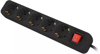 Lanberg Steckdosenleiste PS1-05F-0300-BK Verl&auml;ngerungskabel 5 AC-Ausg&auml;nge Indoor (5x CEE 7/4 3 m)