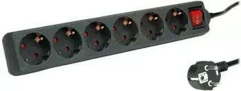 Roline Steckdosenleiste 6fach mit Schalter schwarz 3m (6x CEE 7/3 3 m)