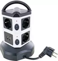 Schwaiger Steckdosentower 7xSchuko+2x USB, 1,8m (STDT2718)