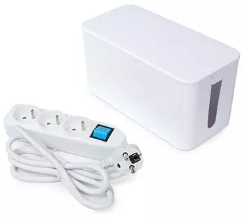Velleman Steckdosenleiste 3-Fach-Steckdosenleiste Mit Kabelbox - Typ E (3x CEE 7/5 1.50 m)