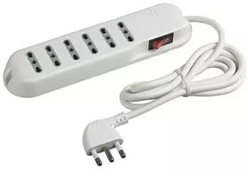 Bticino Steckdosenleiste Slim 6-fach mit Schalter 2300W (3631DB)