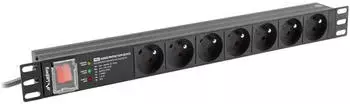 Lanberg PDU-PRO-07E-0200-BK Stromverteilereinheit (PDU) 1U 6 AC-Ausgänge 4000W Schwarz (PDU-PRO-07E-0200-BK)
