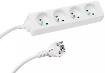 Perel Steckdosenleiste 4x Typ-E Kindersicherung 5m Kabel 3680W (EB4WN-5)