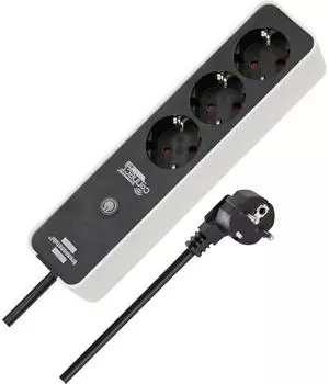Brennenstuhl Connect Ecolor WLAN Steckdosenleiste 3-fach, Schwarz/Wei&szlig; (1153230621)