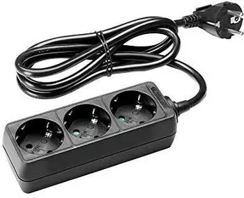 Adam Hall PDU 3 Steckdosenleiste 3-fach, ohne Schalter, schwarz, 5m Kabel (8747X3M5)