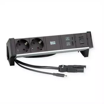Bachmann Steckdosenleiste Aufbau-Anschlussfelder DESK 2 (3x CEE 7/3 USB-C 1 m)